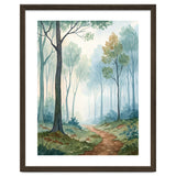 Ethereal Misty Forest Watercolor Art Print thumbnail