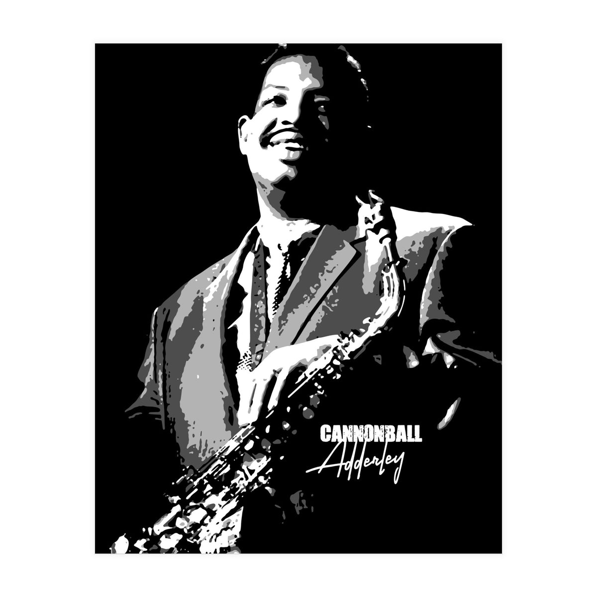 Cannonball Adderley American Jazz Saxophonist in Grayscale (Print Only)
