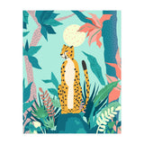 Leopard Forest, Pastel Tropical Jungle Nature Botanical, Moon Eclectic Colorful Wild Animals Boho (Print Only) thumbnail