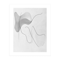 Abstract Black And White Flowing Lines And Shapes (Print Only)