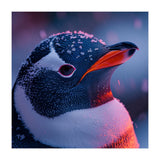 Close Up Penguin With Snowflakes On Head (Print Only) thumbnail