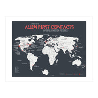 World Map of Alien First Contacts in Movies (Print Only)