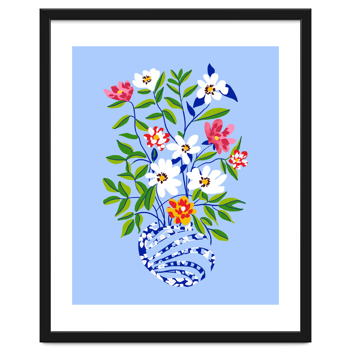 The Floopy Planter, Abstract Flower Pot Illustration, Pop Bohemian Eclectic Botanical, Flower Colorful Blossom