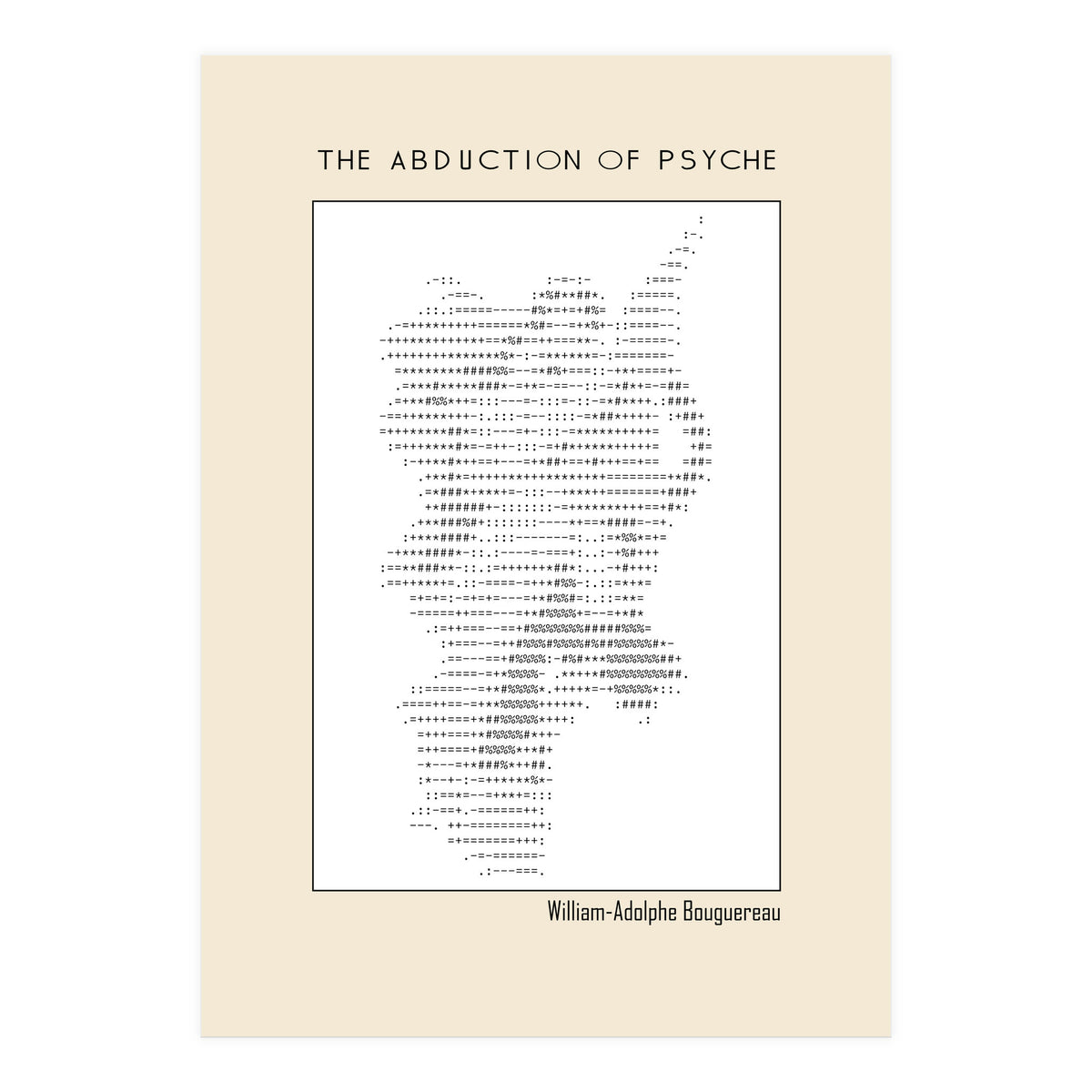 The Abduction of Psyche (1895) – William-Adolphe Bouguereau (ascii art)  (Print Only)