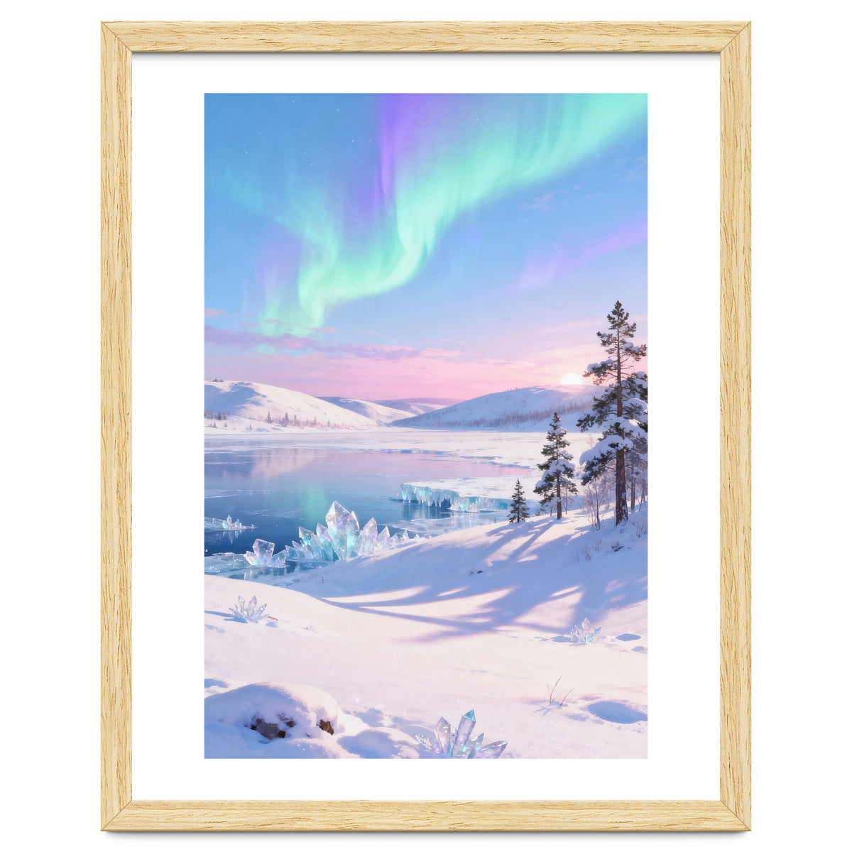 Northern Lights, Aurora Sky, Arctic Landscape, Aurora borealis, Snow Fall