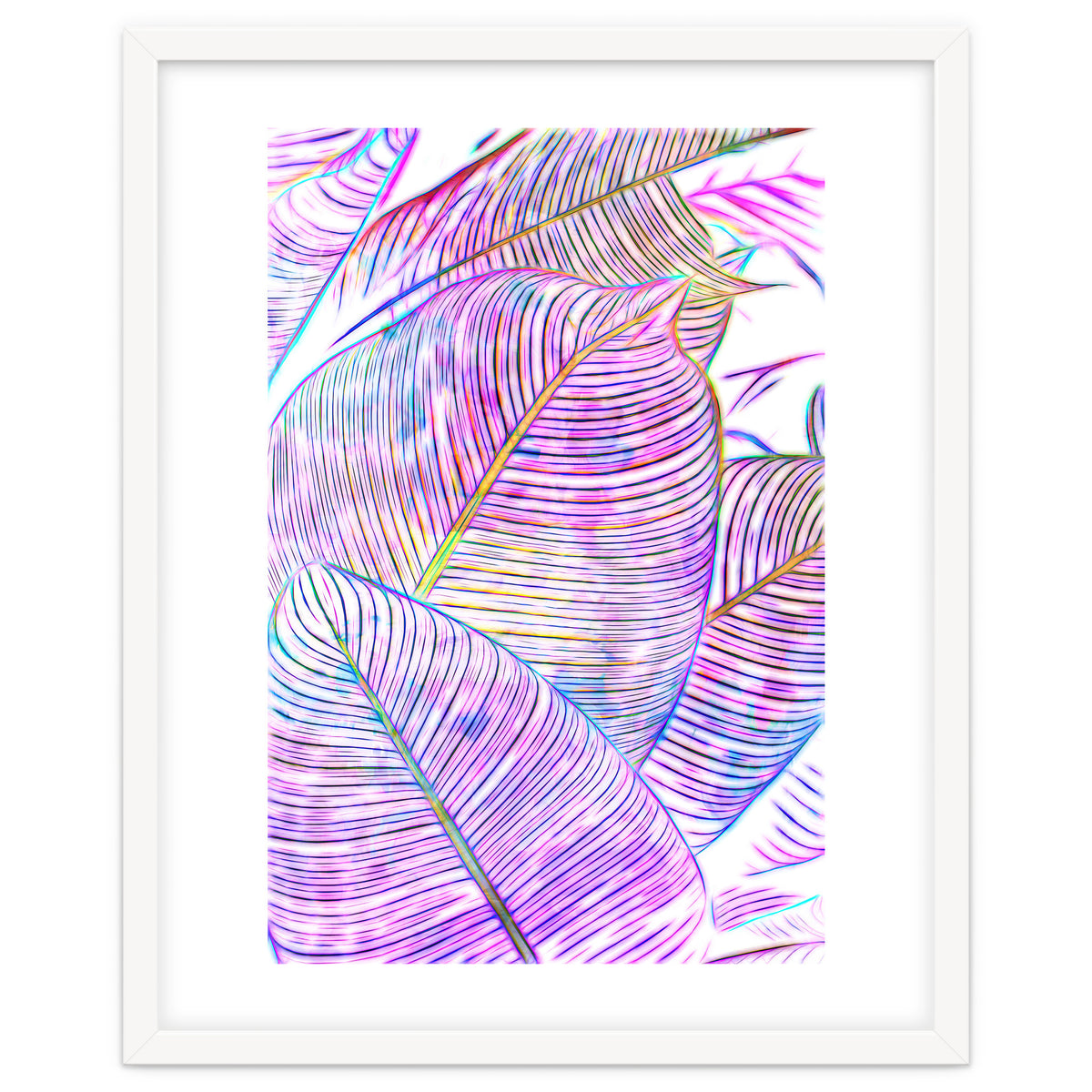 Pink Banana Leaves | Tropical Botanical Jungle | Ultraviolet Purple Nature Plants | Eclectic Forest