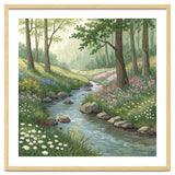 Vibrant Forest Stream Watercolor Painting thumbnail