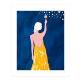 Pour Me Some Magic, Moon Stars Night Sky, Bohemian Woman Positivity Hope Miracle, Wine Holidays New Years Eclectic Gifts (Print Only) thumbnail