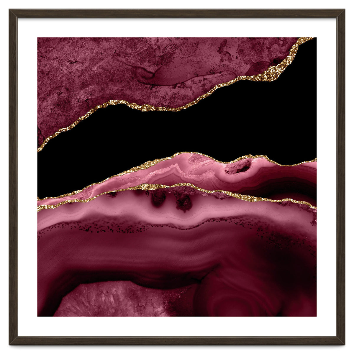 Burgundy & Gold Agate Texture 13