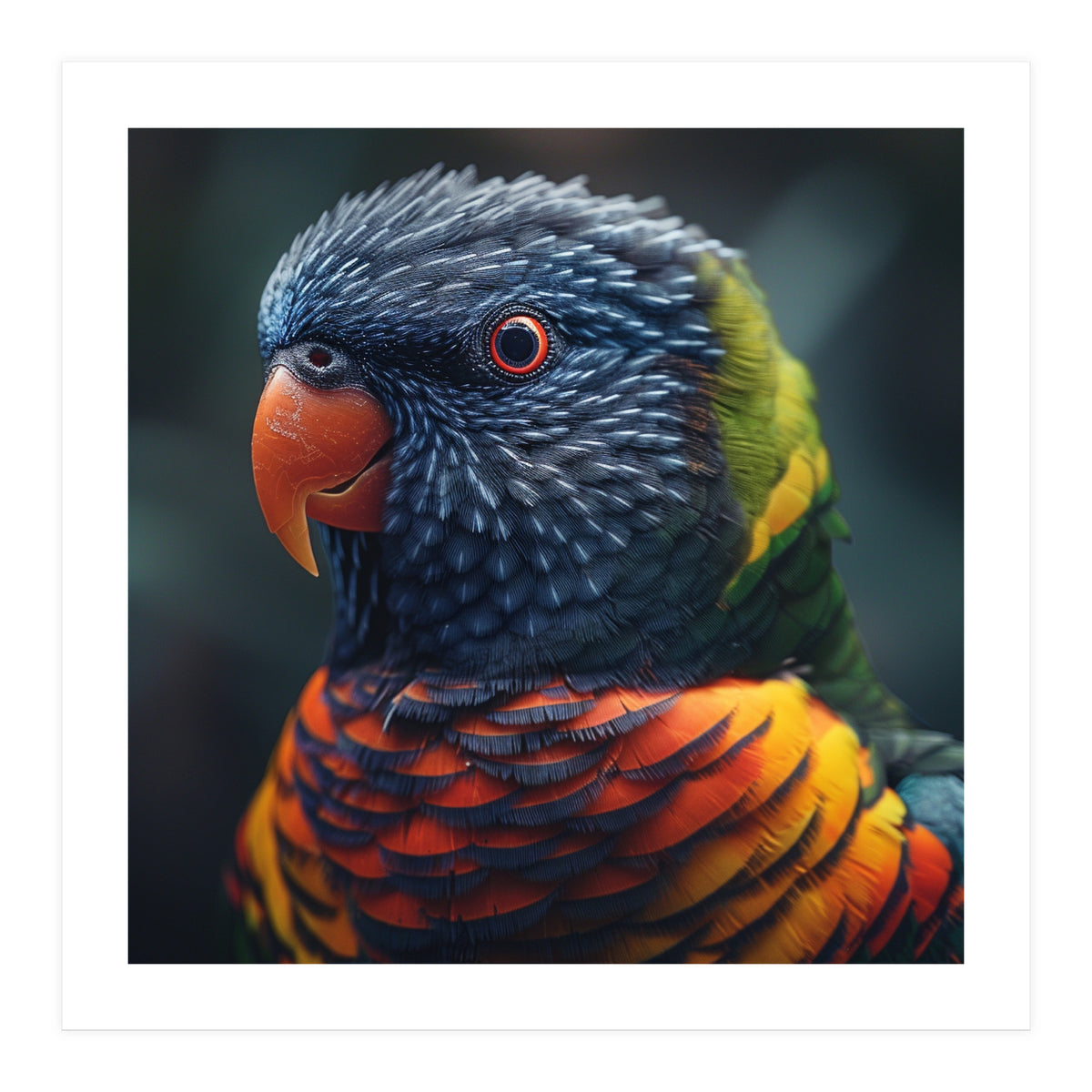 Rainbow Lorikeet Parrot Close Up Portrait (Print Only)