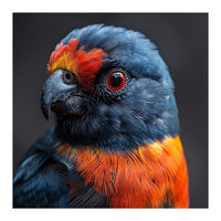 Close Up Portrait Of A Colorful Parrot (Print Only)