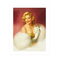 Smiling Lady In White Dress (Print Only)