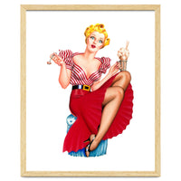 Pinup Blonde Posing With Ice Cream