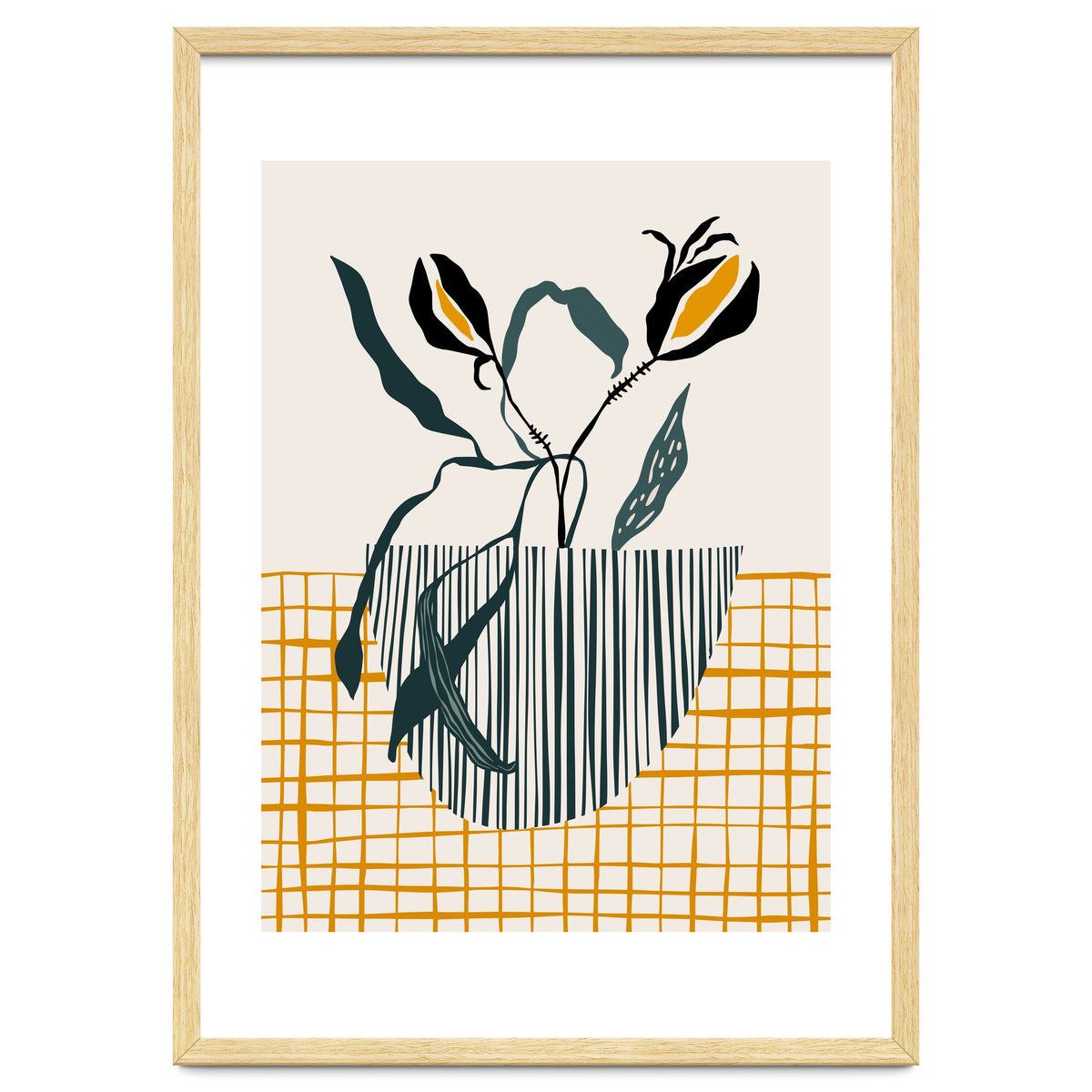 Midcentury plant pot light