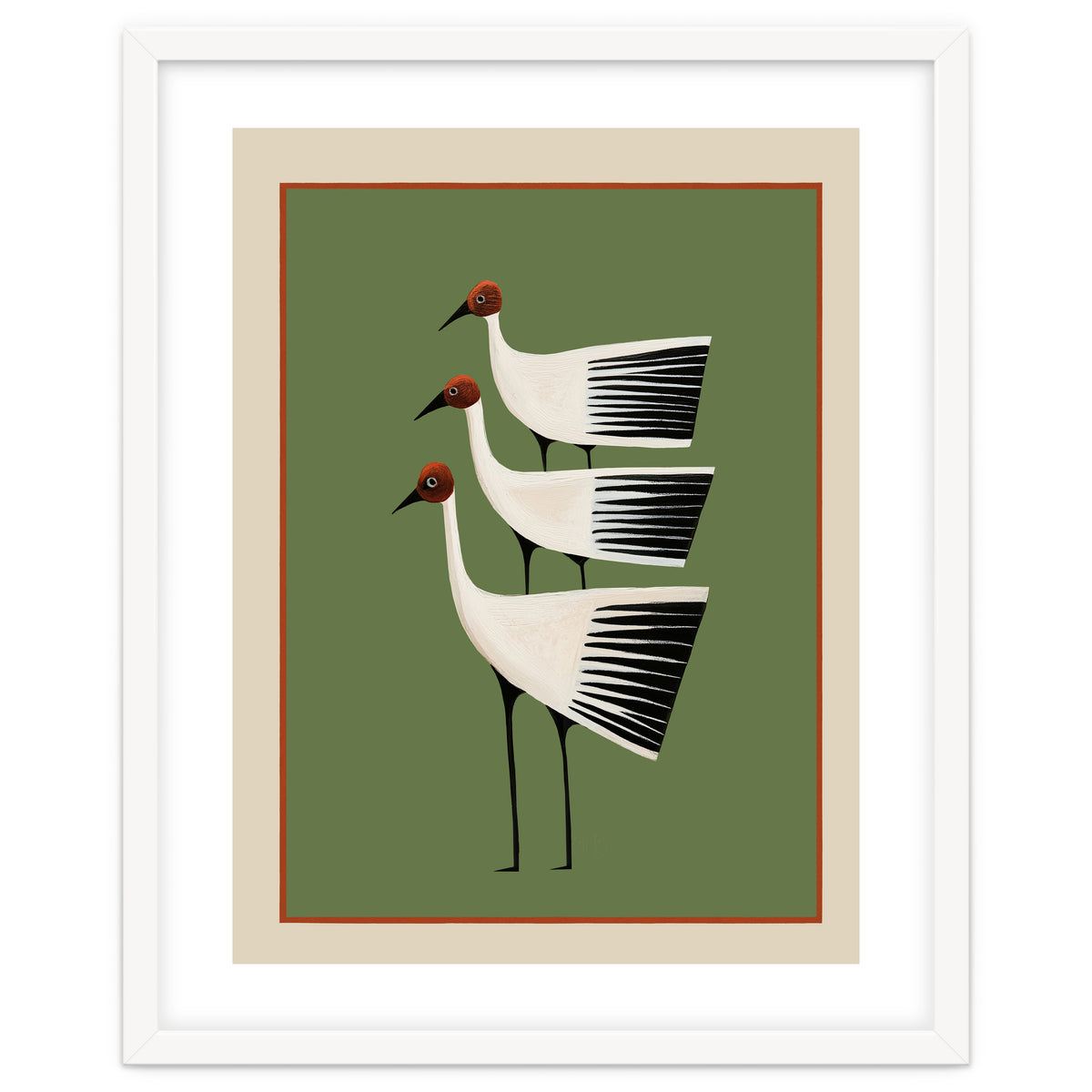 Striped Bird Trio I