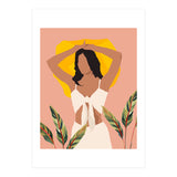 Fold Up The Sun & Take It Wherever You Go, Bohemian Woman Self Love Self Care Pastel , Plant Lady Tropical Boho Contemporary (Print Only) thumbnail