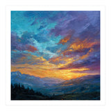 Ethereal Alpine Sunset Over Distant Peaks (Print Only) thumbnail