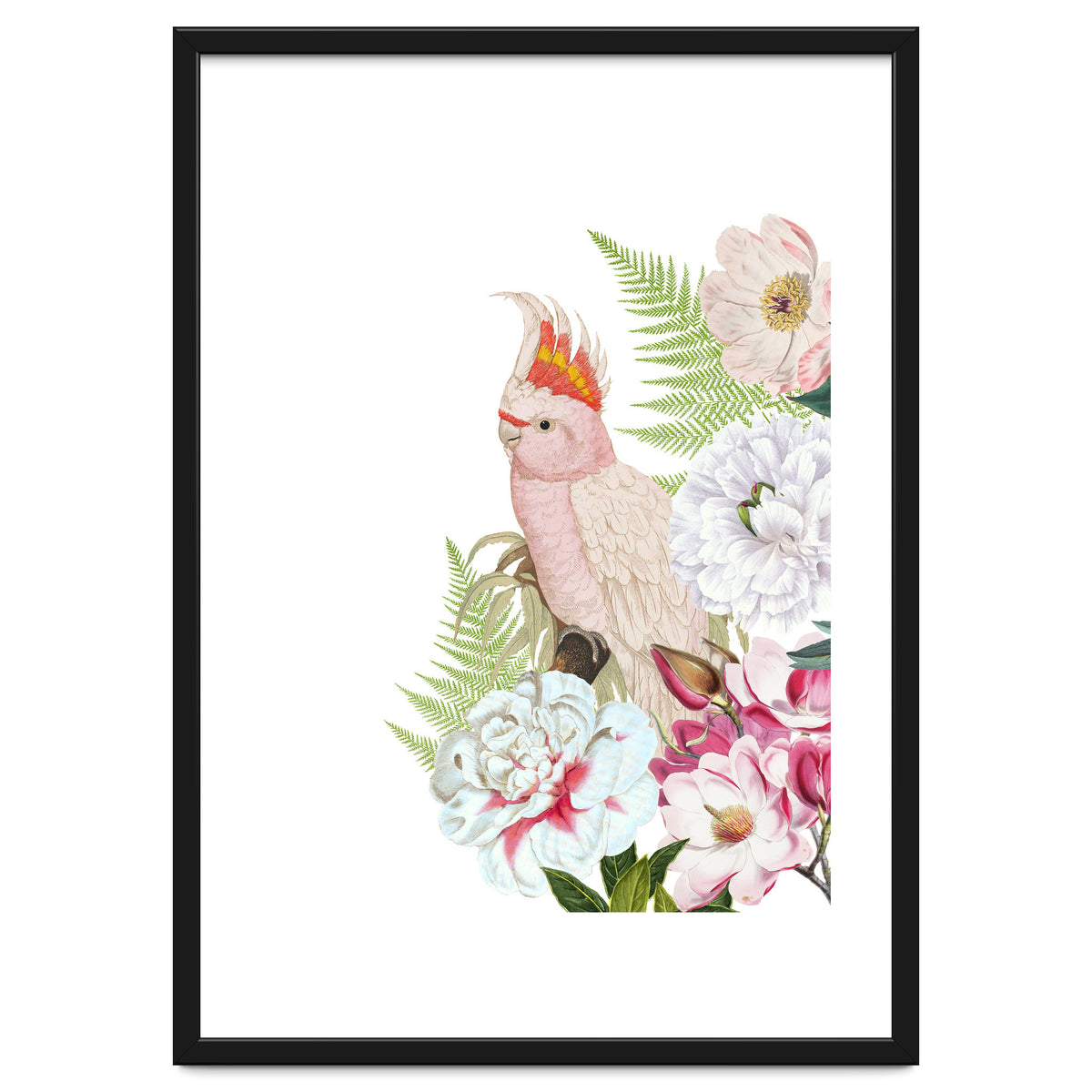 Cockatoo in Flower Jungle