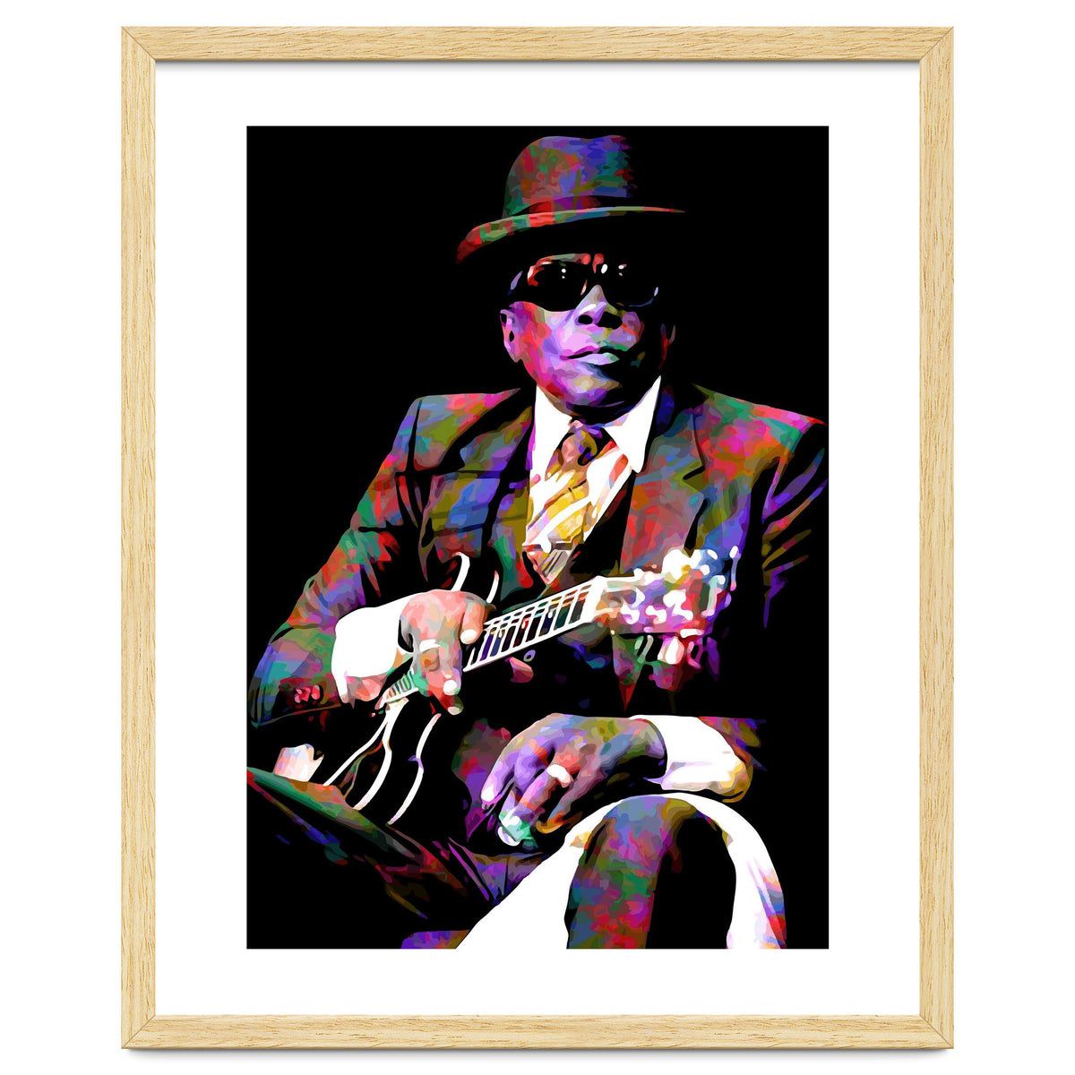 John Lee Hooker American Blues Musician Legend Colorful Art