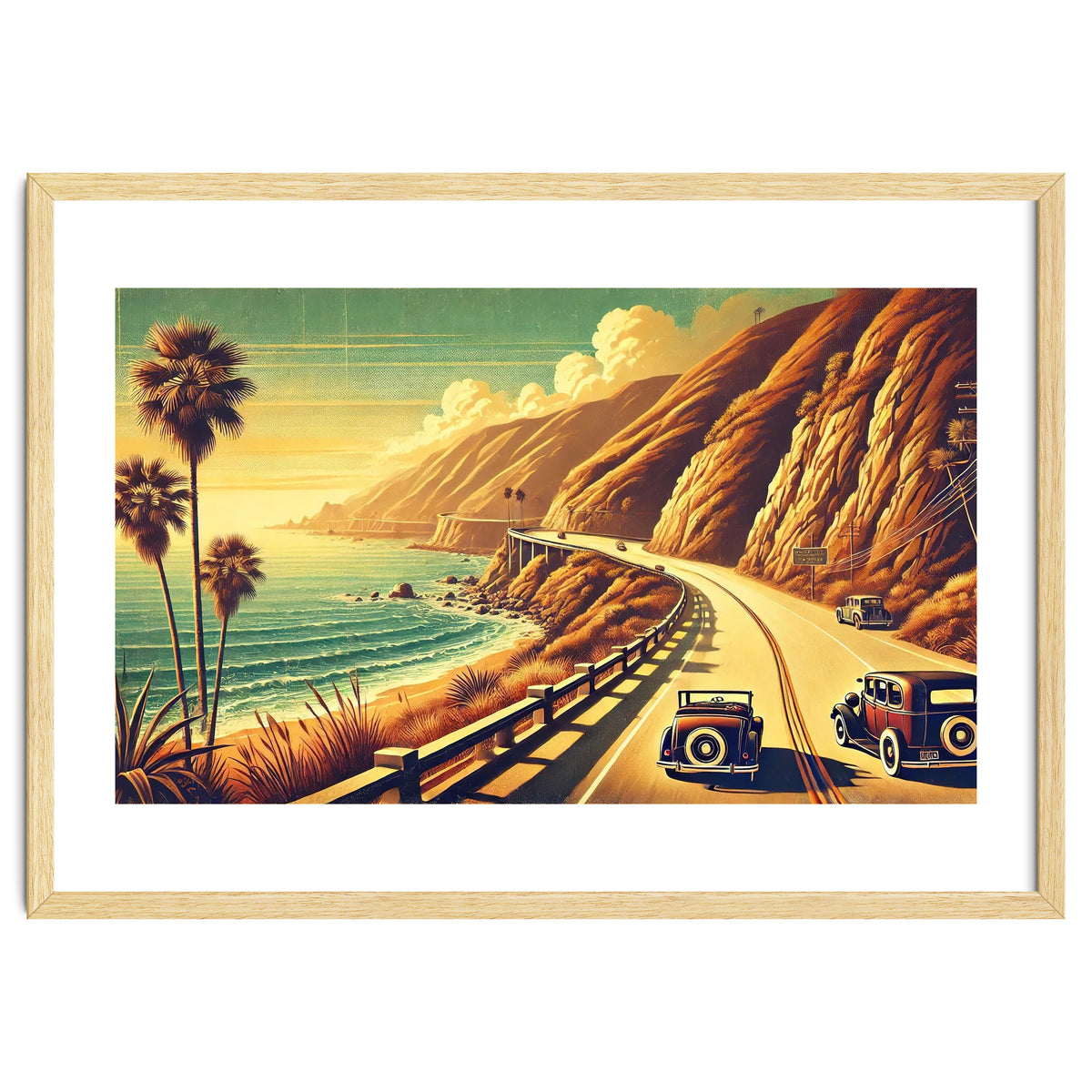 Vintage Coastal Road Journey Poster