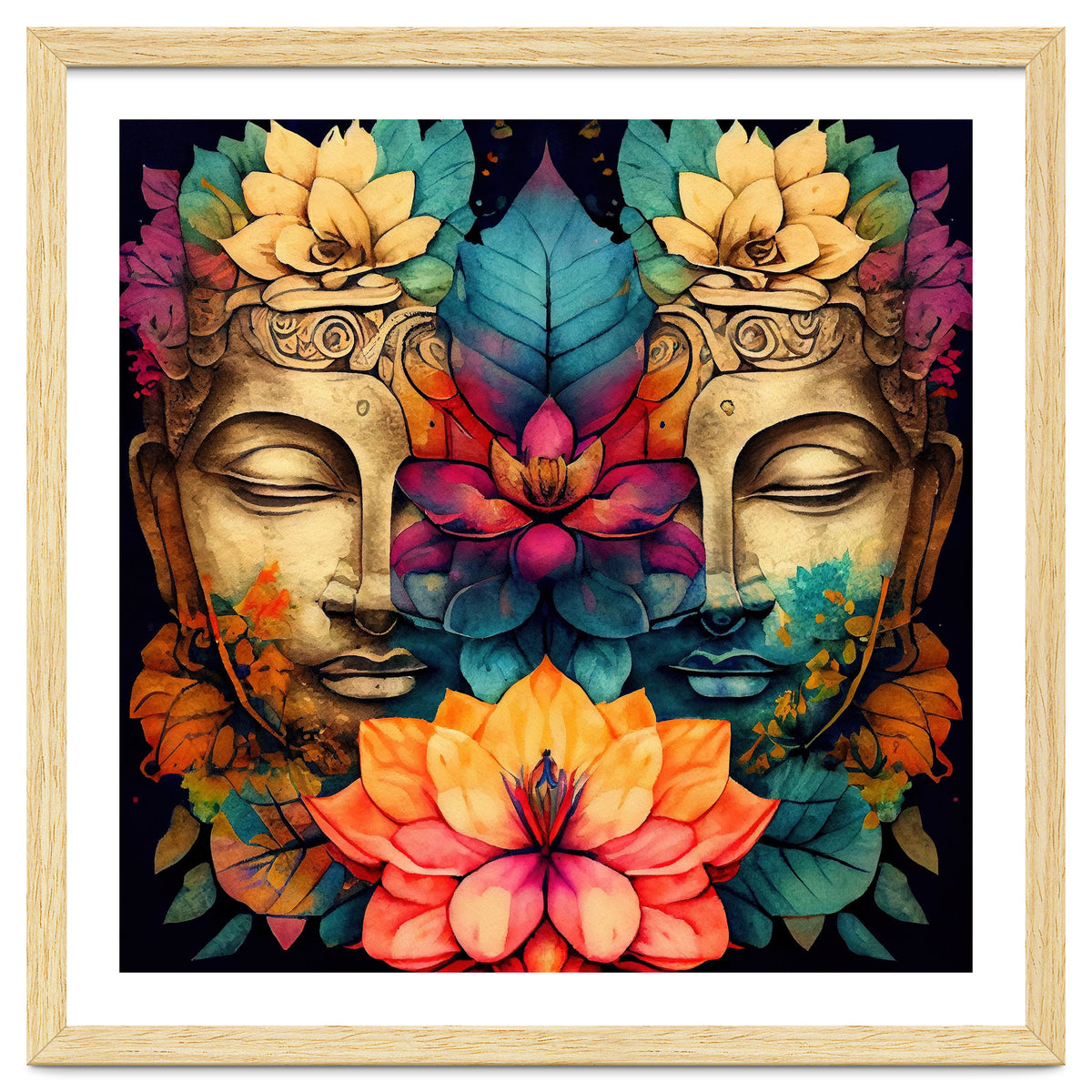 Twin Lotus Buddha Portrait