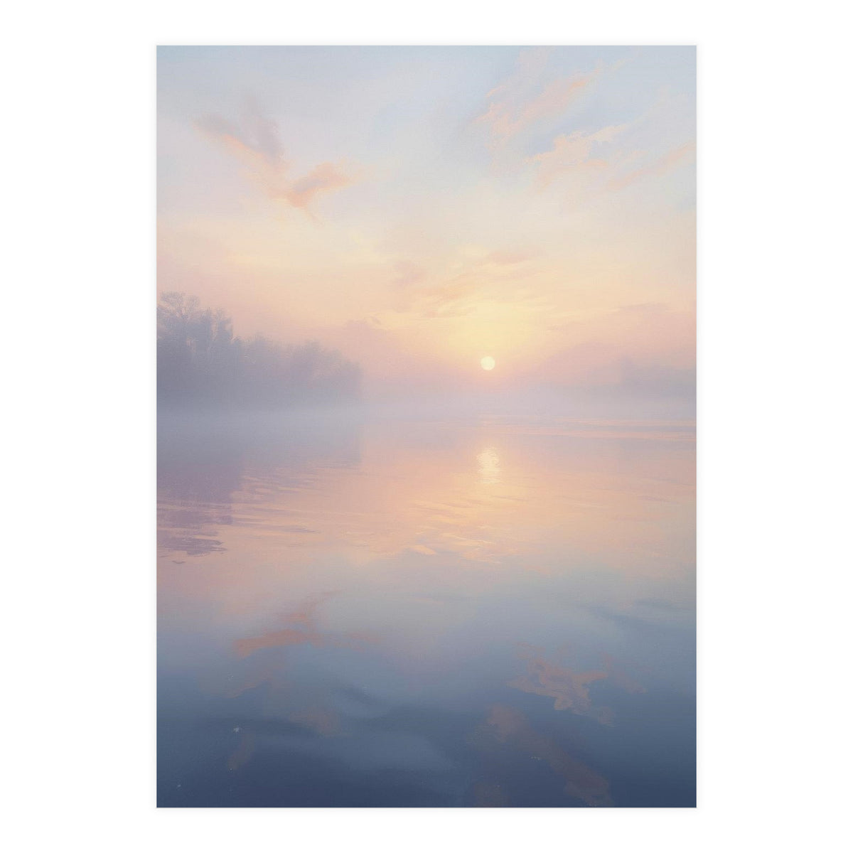 Ethereal Autumn Forest with Misty Sunlight Beams (Print Only)