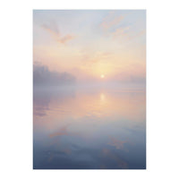 Ethereal Autumn Forest with Misty Sunlight Beams (Print Only)