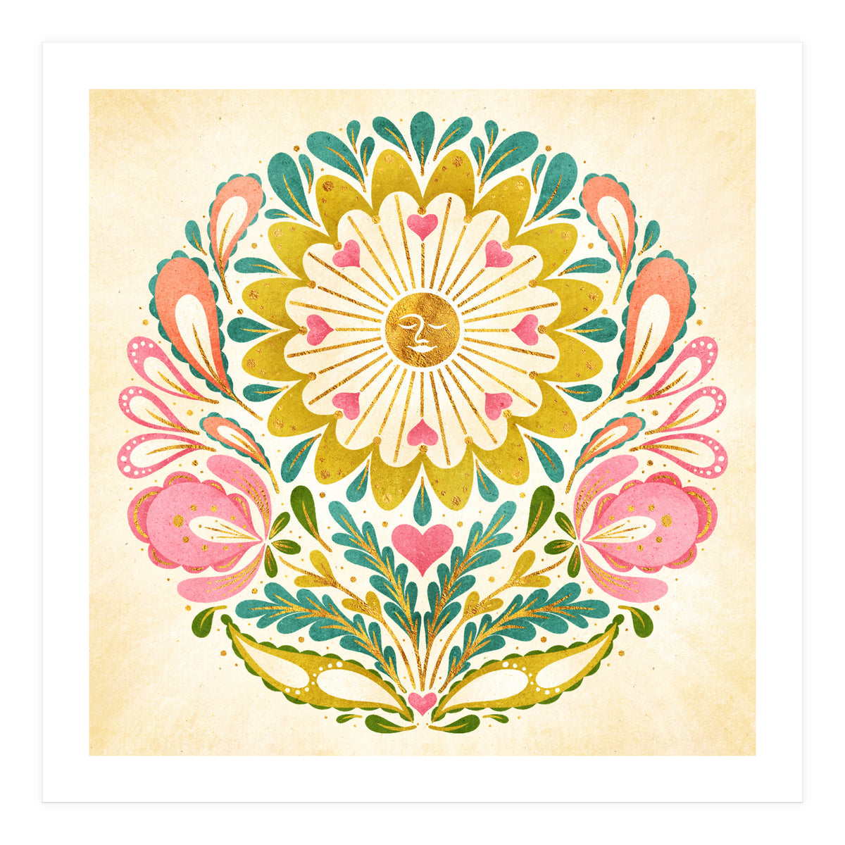 Solar Folk Art Mandala (Print Only)