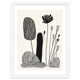 Abstract Black And White Botanical Illustration With Organic Shapes thumbnail