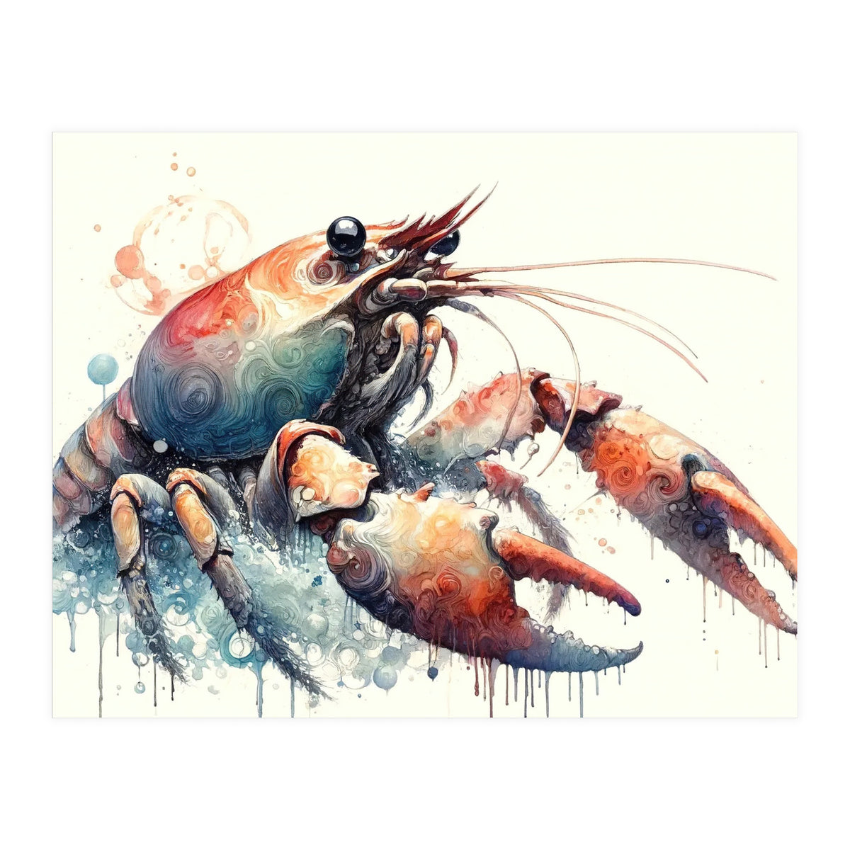 Colorful Lobster Watercolor (Print Only)