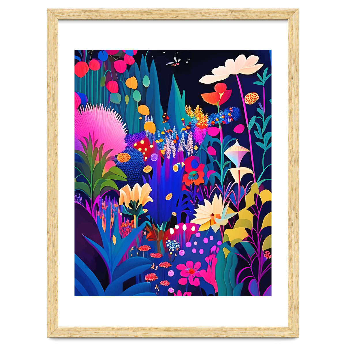 Surreal Emotions, Abstract Colorful Bold Botanical Nature Garden, Eclectic Boho Bohemian Modern Contemporary Graphic Design Painting