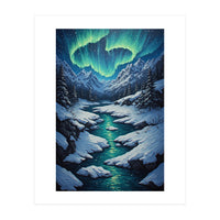 Ethereal Northern Lights: Arctic Winter Valley (Print Only)