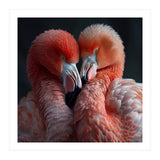 Two Flamingos Together Showing Affection (Print Only) thumbnail