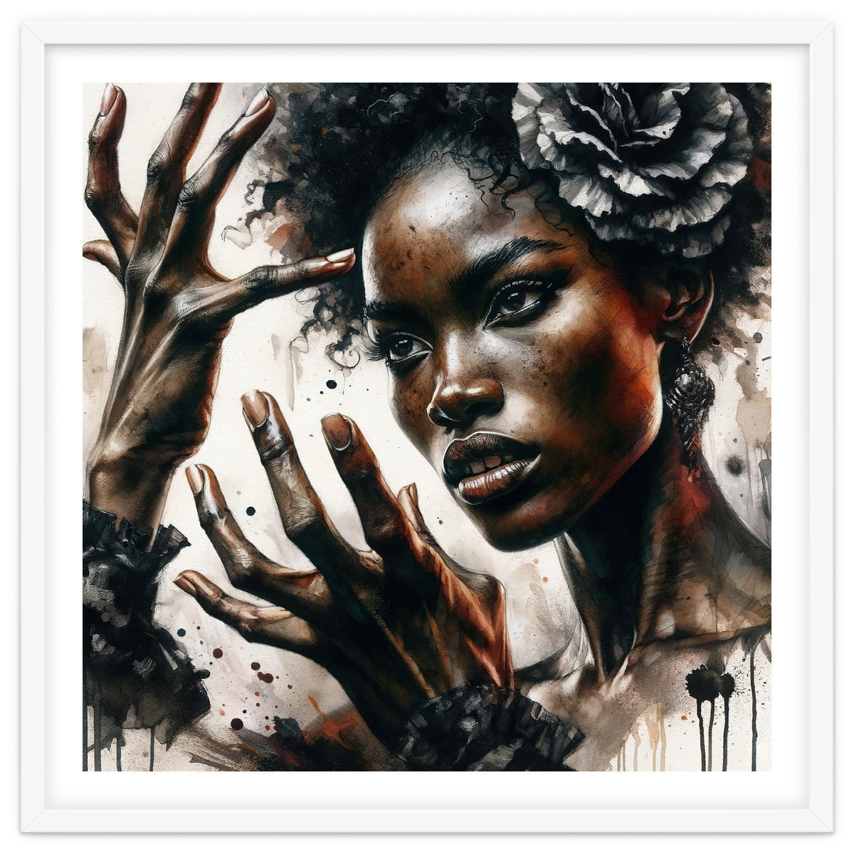 Noir Flamenco Hands Portrait