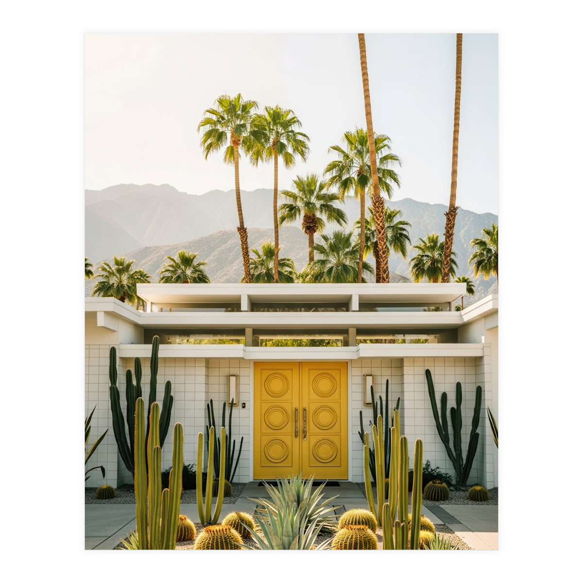 Palm Springs Mid-Century Modern Art, Desert Vibe Architecture, Retro Aesthetic Travel (Print Only)