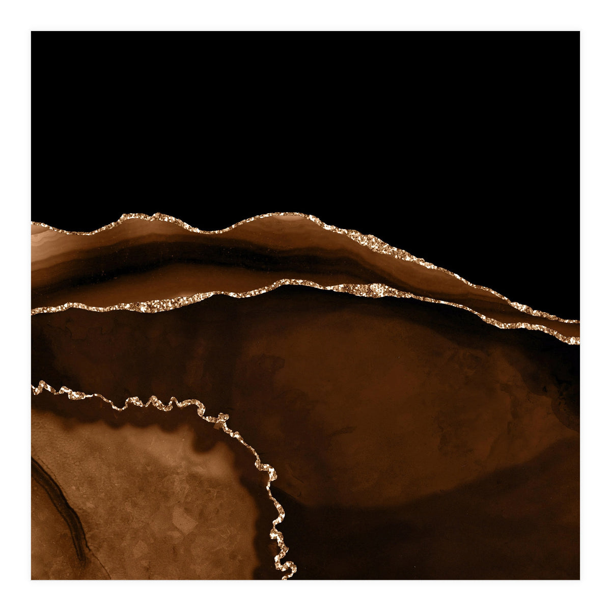 Brown & Gold Agate Texture 05 (Print Only)