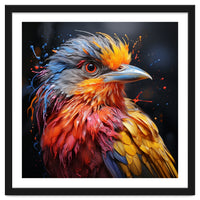 Vibrant Bird With Colorful Splatter Paint
