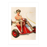 Pinup Sexy Girl On A Go Cart Car (Print Only) thumbnail