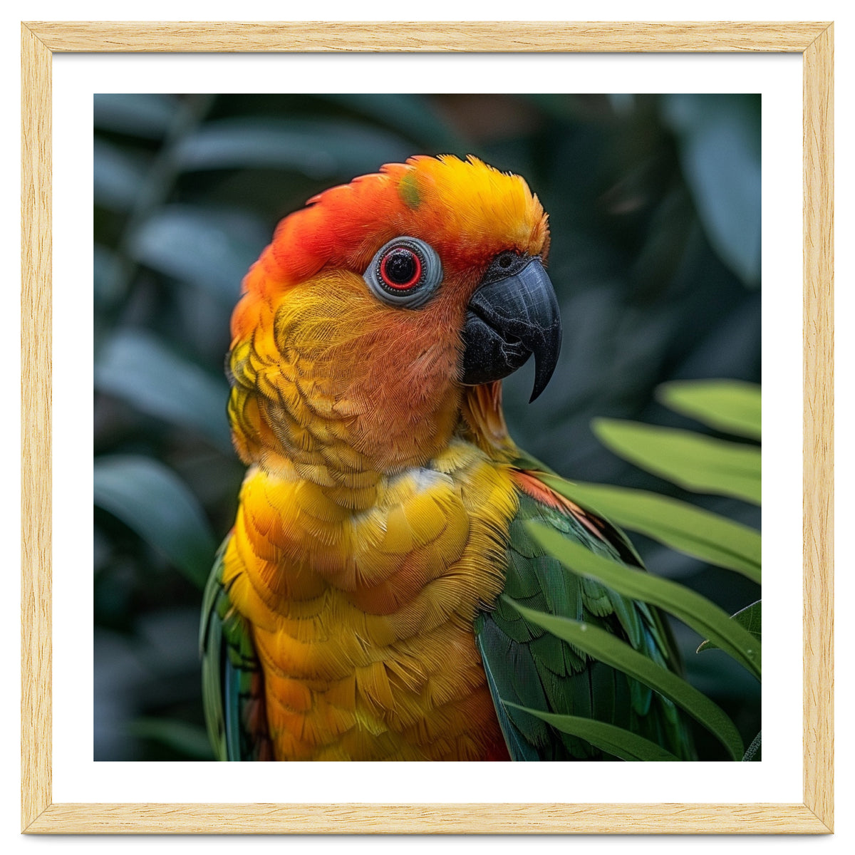 Close Up Of A Colorful Sun Conure Parrot