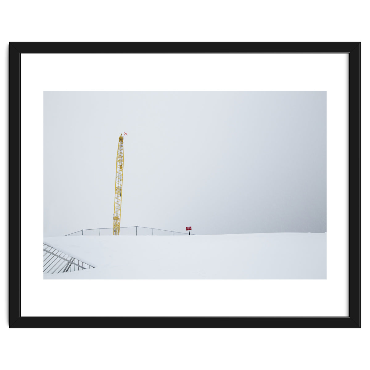 Construction Crane in the Winter Seascape