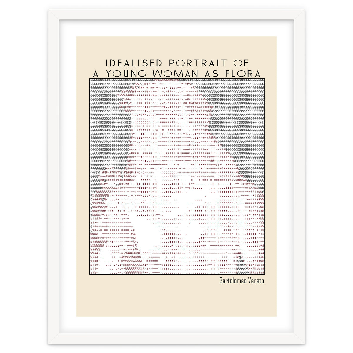 Idealised Portrait of a Young Woman as Flora – Bartolomeo Veneto (ascii art)