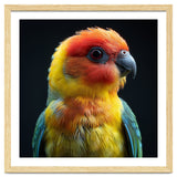 Vibrant Sun Conure Parrot Close Up Portrait thumbnail