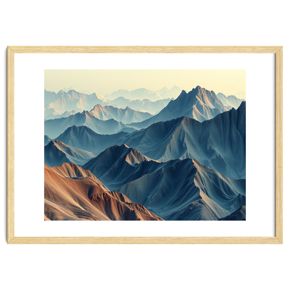 Hyper-Realistic Mountain Range Landscape Art