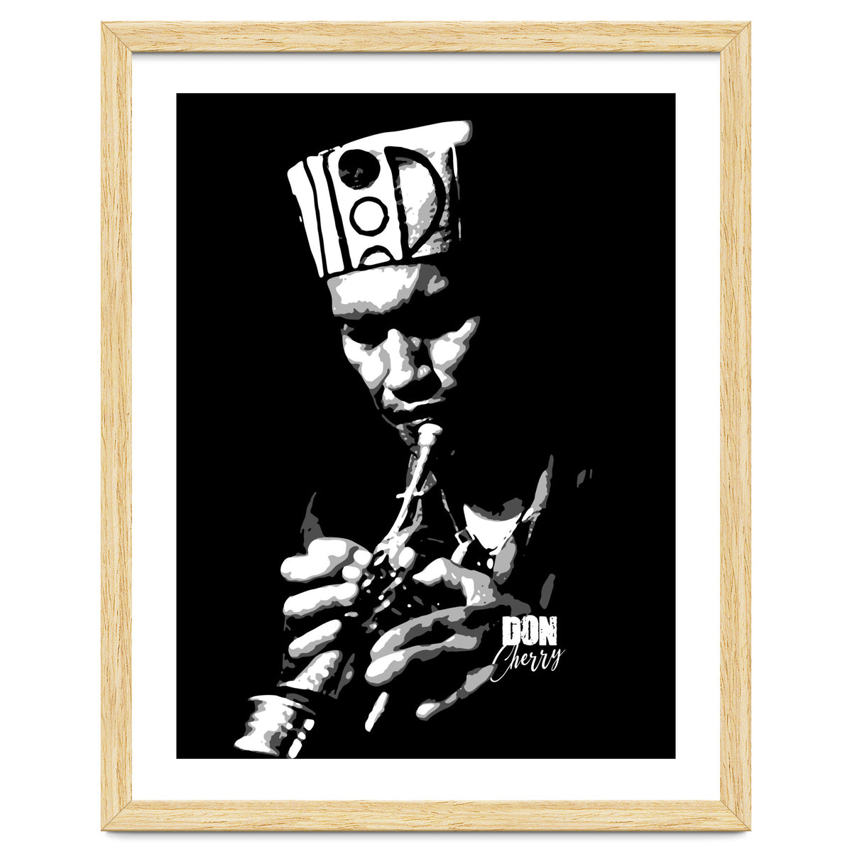Don Cherry Trumpeter Jazz Music Legend in Grayscale
