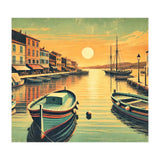 Vintage Harbor Sunset Poster (Print Only) thumbnail