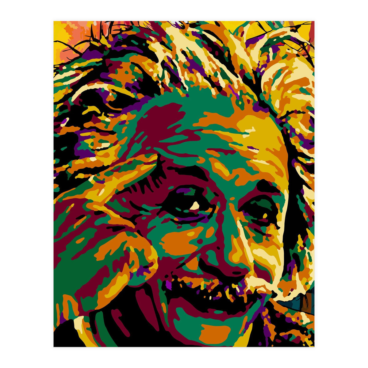 Albert Einstein Colorful Abstract 2 (Print Only)