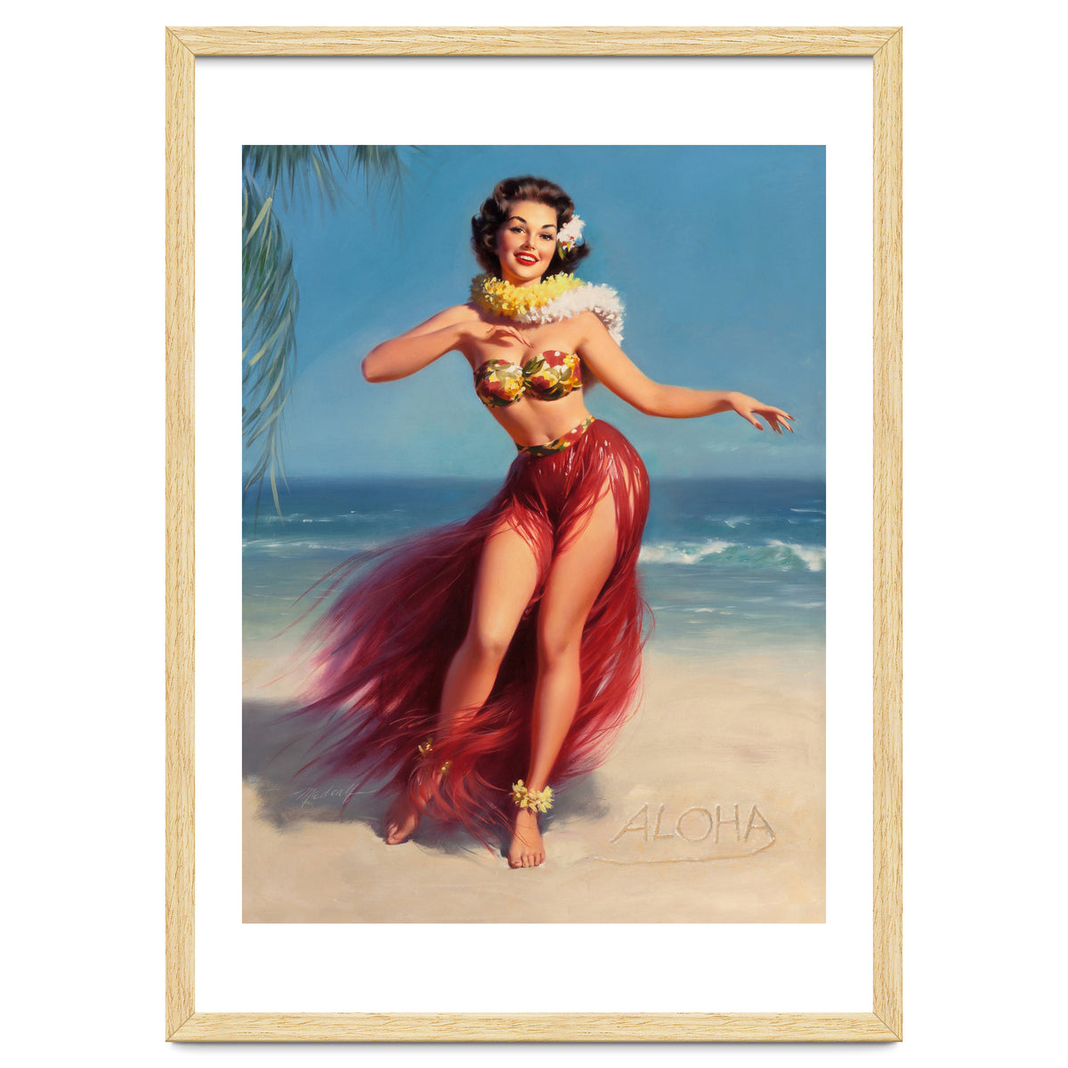 Pinup Girl In Hawaiian Costume