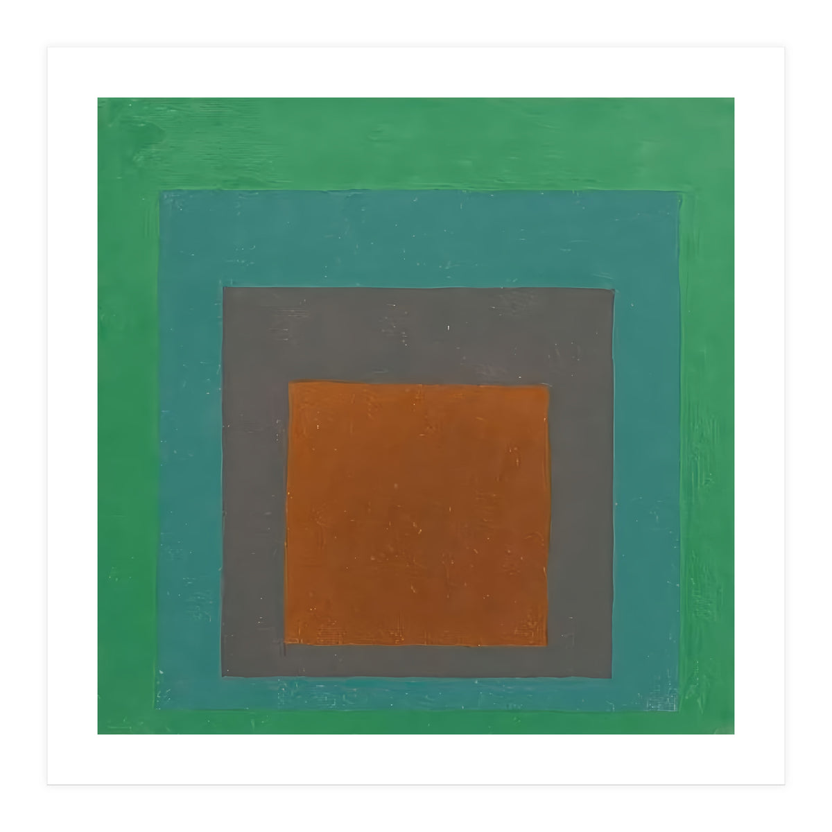 JOSEF ALBERS - HOMAGE TO THE SQUARE GREY BROWN GREEN (Print Only)