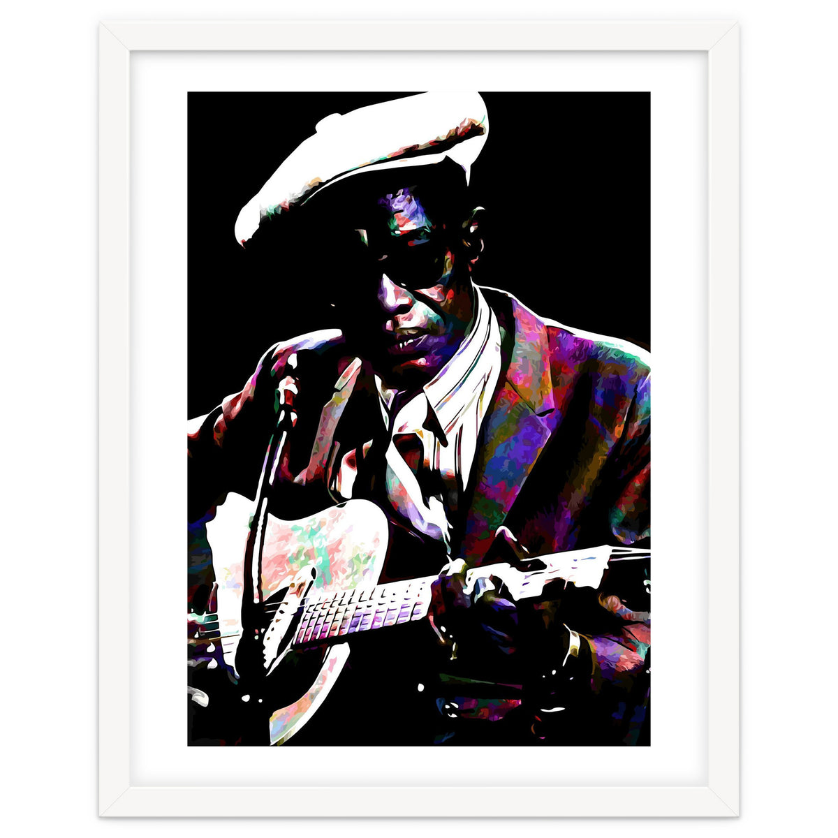 Lightnin' Hopkins American Country Blues Musician legend Colorful Art