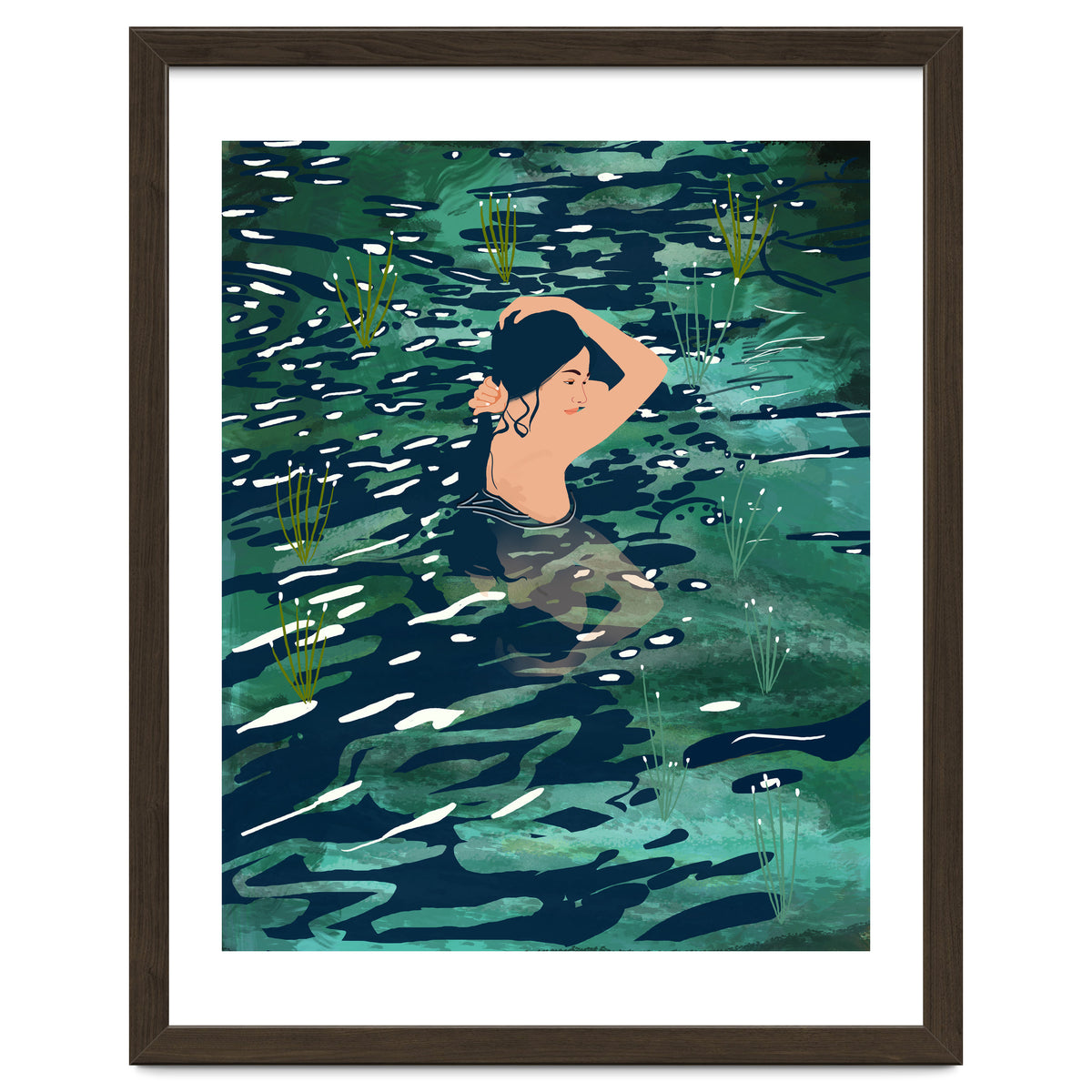 The Birth Of A Lake, Wild Nature Landscape Painting, Bohemian Woman Free Spirit